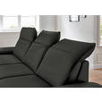 ECKSOFA in Echtleder Graubraun  - Graubraun/Schwarz, Design, Leder/Metall (193/328cm) - Dieter Knoll