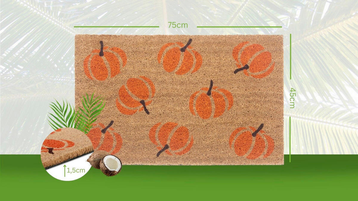 KOKOSMATTE  45/75 cm  Orange, Hellbraun  - Hellbraun/Orange, Basics, Naturmaterialien/Kunststoff (45/75cm) - Hanse Home