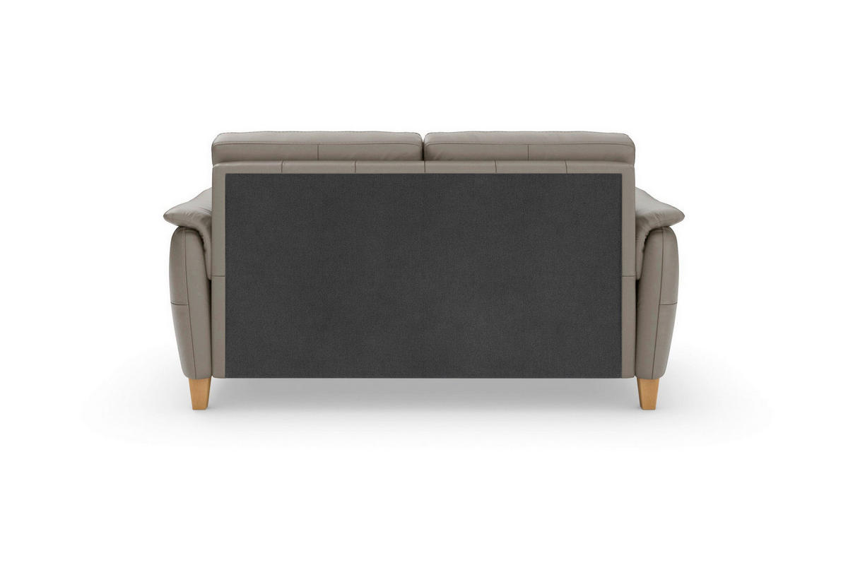 3-SITZER-SOFA PALMERA E Echtleder Grau  - Eichefarben/Grau, Basics, Leder/Holz (179/89/89cm) - Sit & More