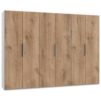 DREHTÜRENSCHRANK in Weiss, Eichefarben  - Chromfarben/Weiss, Modern, Holzwerkstoff (300/216/58cm) - MID.YOU
