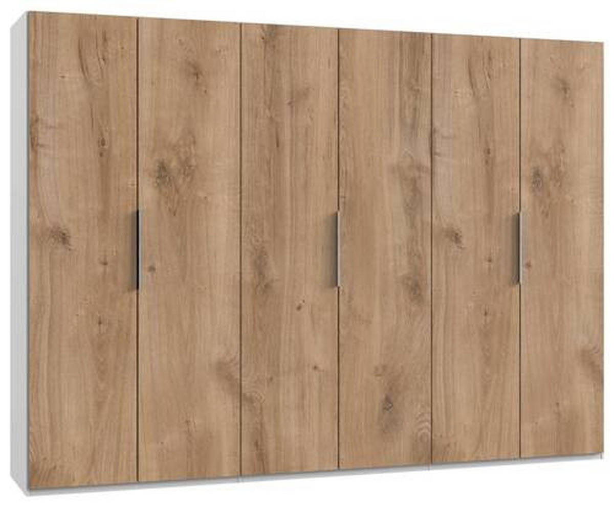 DREHTÜRENSCHRANK in Weiss, Eichefarben  - Chromfarben/Weiss, Modern, Holzwerkstoff (300/216/58cm) - MID.YOU