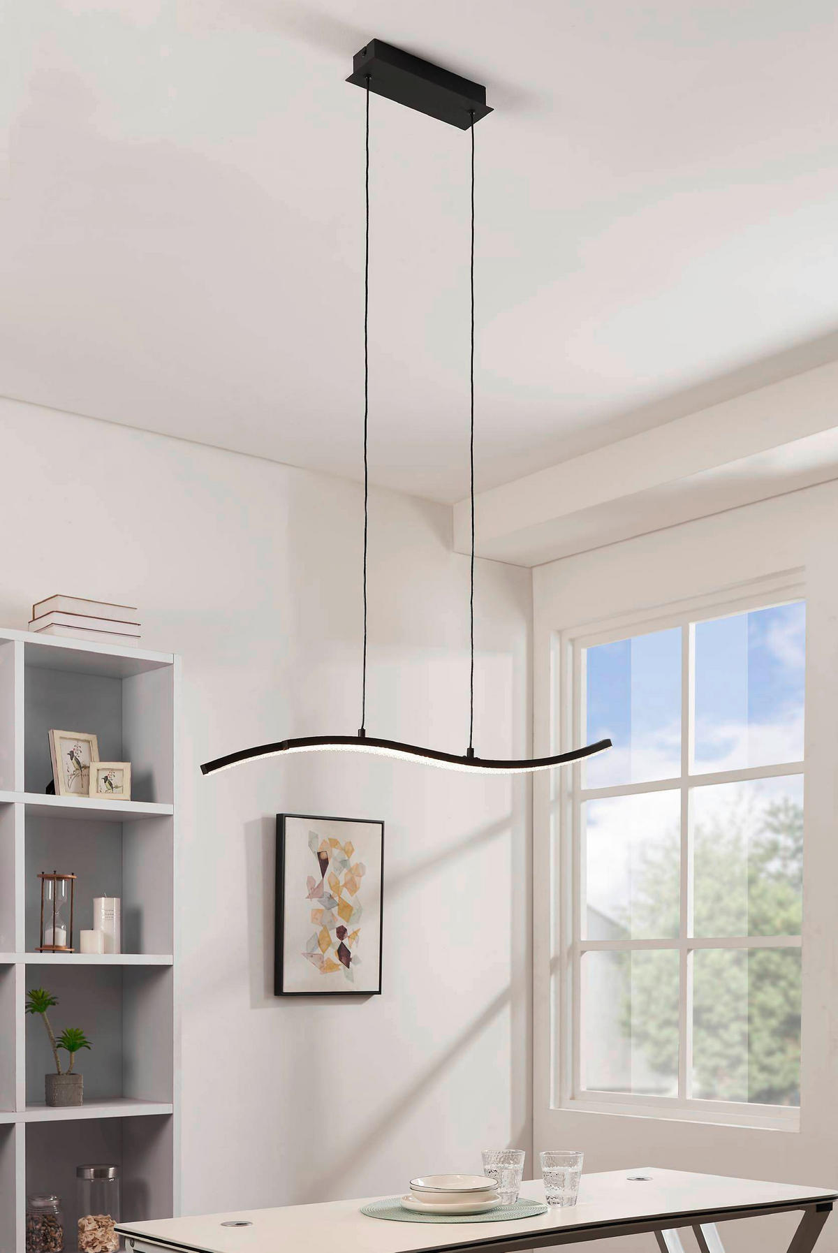 HÄNGELEUCHTE 78/8/175 cm  - Transparent/Schwarz, Design, Kunststoff/Metall (78/8/175cm) - Eglo