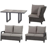 LOUNGEGARNITUR 4-teilig   219/88/219 cm  - Grau, Basics, Keramik/Kunststoff (219/88/219cm) - Siena Garden