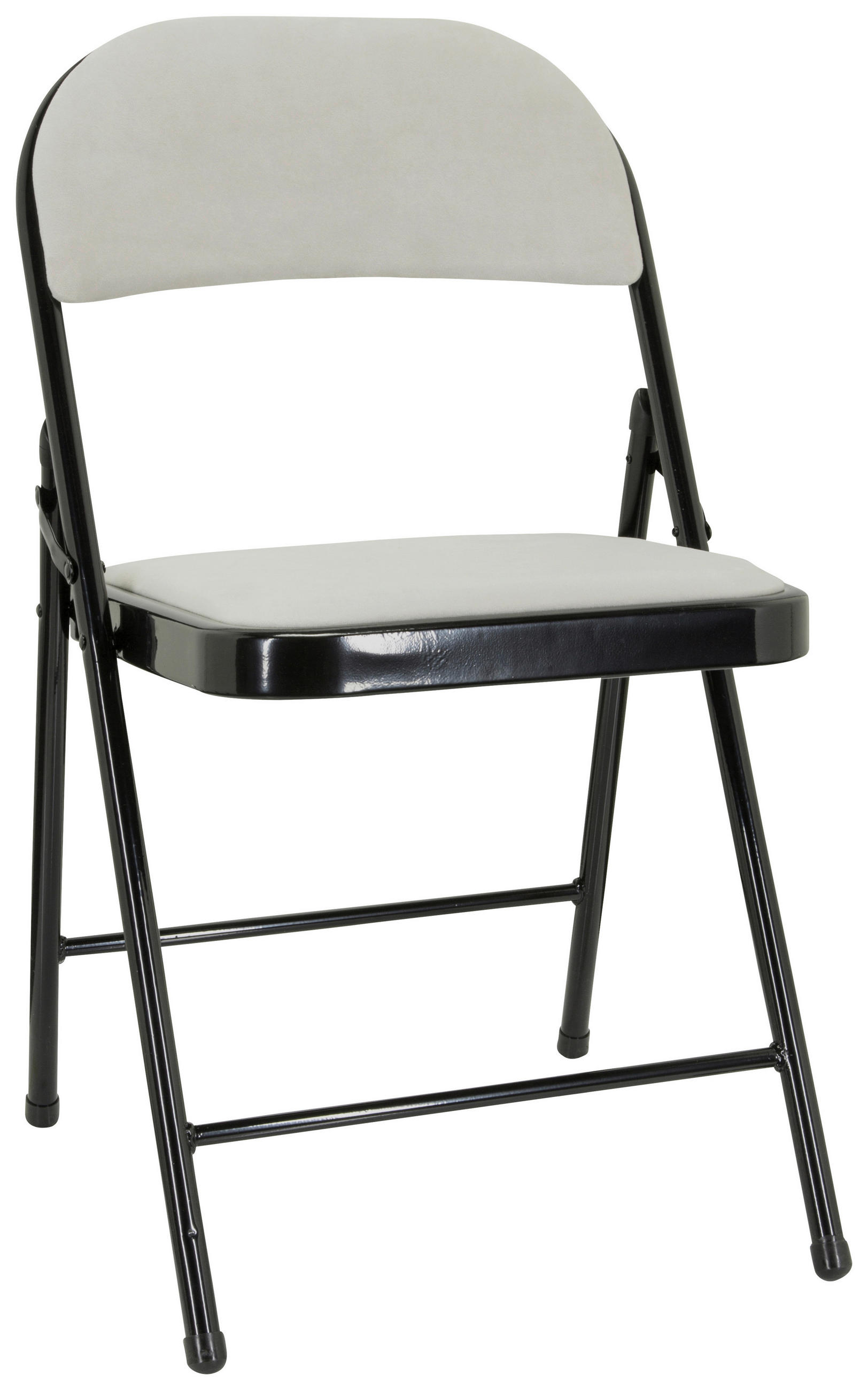 KLAPPSTUHL Samt Schwarz, Weiß  - Schwarz/Weiß, Basics, Textil/Metall (44/80/49cm) - MID.YOU