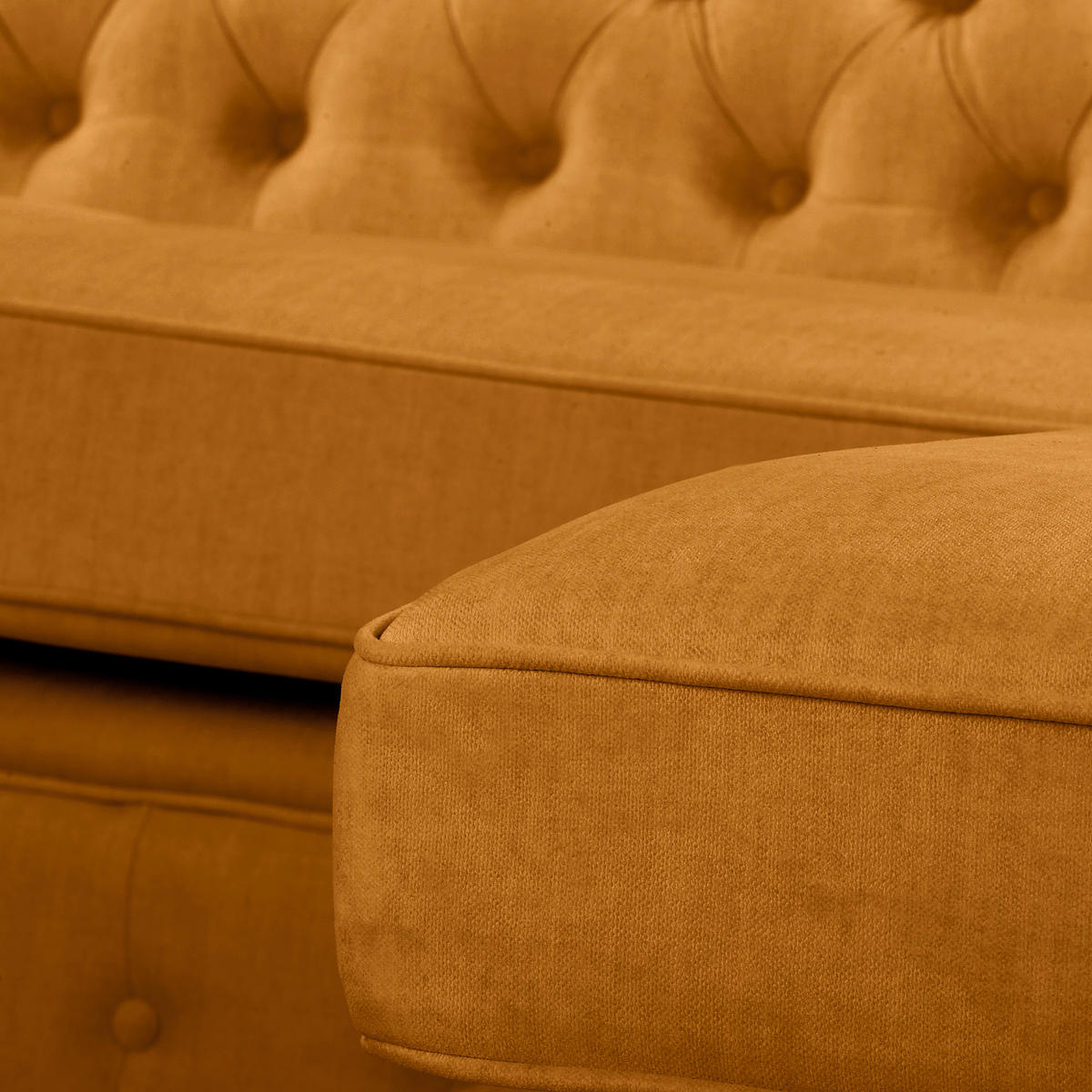 ECKSOFA Laura Bernsteinfarben Mikrofaser  - Bernsteinfarben/Braun, Design, Holz/Textil (284/182cm) - P & B
