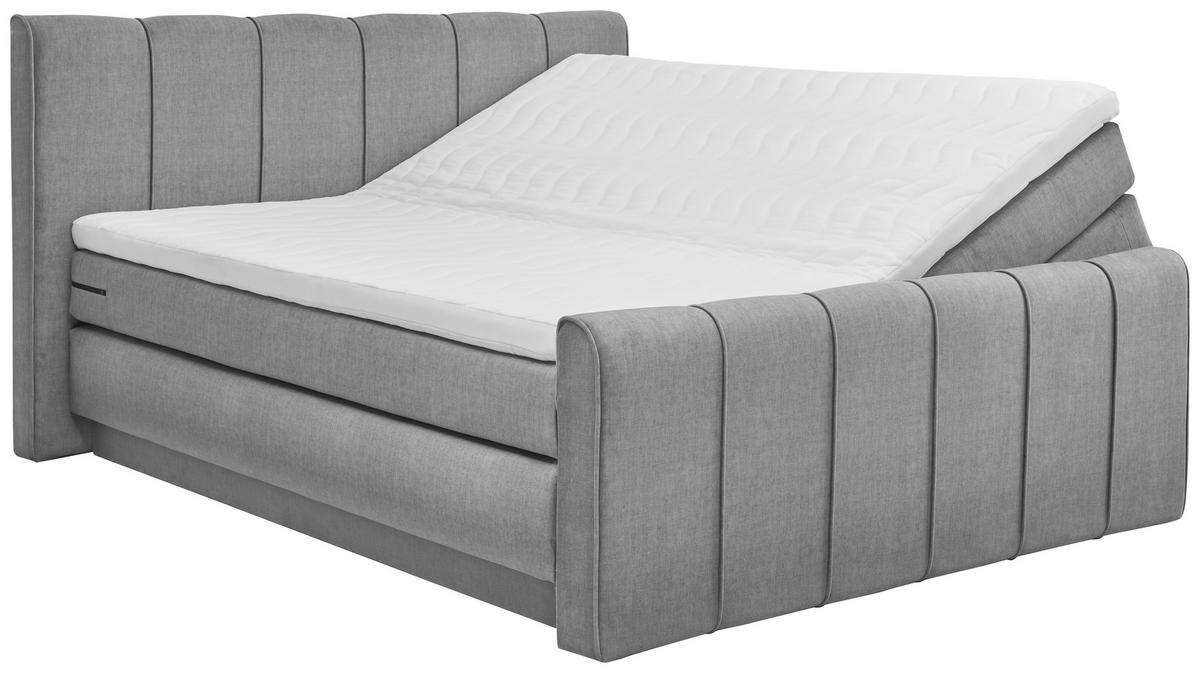 BOXSPRINGBETT 180/200 cm  in Grau  - Schwarz/Grau, KONVENTIONELL, Kunststoff/Textil (180/200cm) - SetOne by Musterring