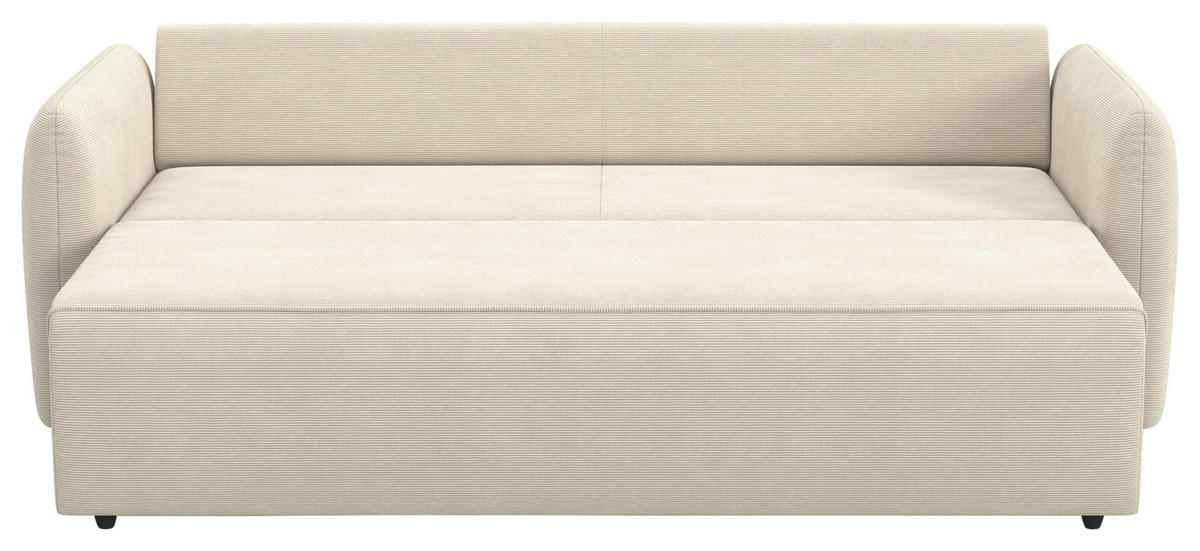 SCHLAFSOFA Cord Beige  - Beige/Schwarz, Trend, Kunststoff/Textil (222/89/102cm) - MID.YOU