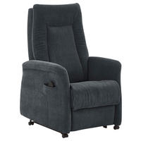 FERNSEHSESSEL  mit Relaxfunktion, Aufstehhilfe, Rücken echt Chenille Dunkelblau  - Dunkelblau/Grau, KONVENTIONELL, Kunststoff/Textil (78/115/90cm) - Hukla