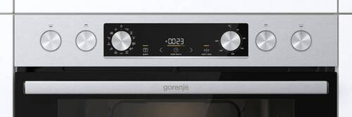 HERDSET 738870  - Edelstahlfarben/Schwarz, Basics, Glas/Metall (59,5/59,5/56,4cm) - Gorenje
