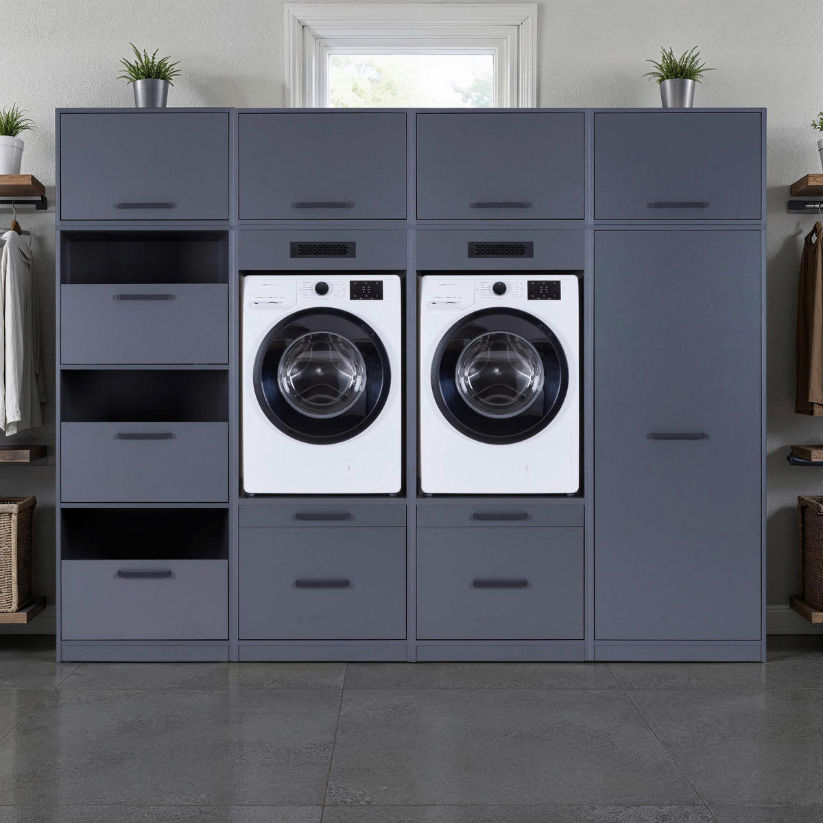 HAUSWIRTSCHAFTSRAUM 268/208/68 cm  in Anthrazit  - Anthrazit, MODERN, Holzwerkstoff (268/208/68cm) - home24