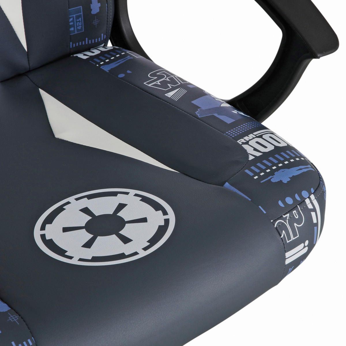 HERNÍ ŽIDLE, vzhled kůže, šedá, černá, bílá, světle modrá - šedá/bílá, Design, textil/plast (60/98,5-108/63,6cm) - Star Wars