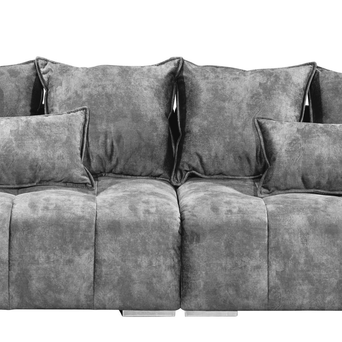 NAGY KANAPÉ textil szürke  - ezüst/szürke, Modern, műanyag/textil (316/90/112cm) - Livetastic