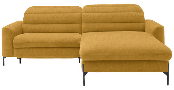 ECKSOFA  in Flachgewebe Currygelb  252/191 cm  - Currygelb/Schwarz, Design, Textil/Metall (252/191cm) - Dieter Knoll