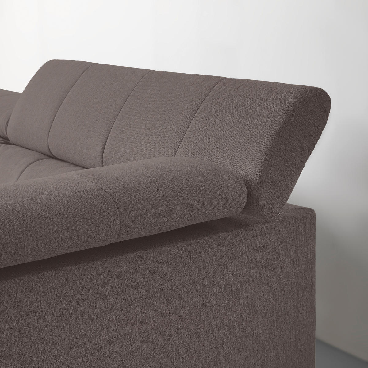 ECKSOFA in Chenille Graphitfarben  - Schwarz/Graphitfarben, Modern, Textil/Metall (296/201cm) - Livetastic