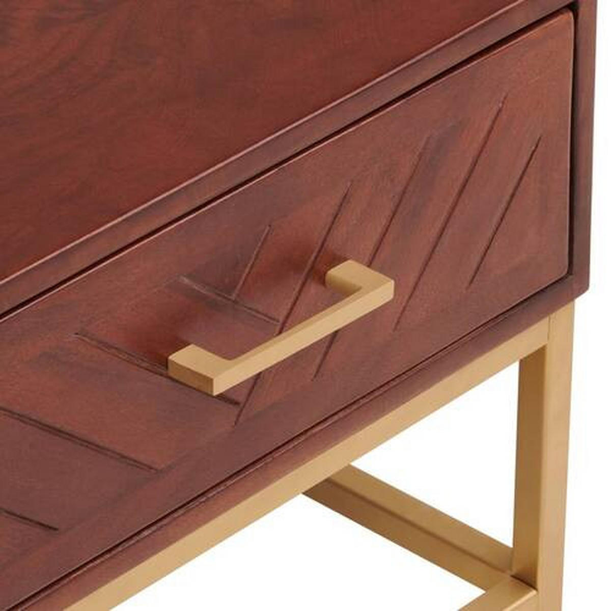 COUCHTISCH in Holz, Metall  - Goldfarben/Walnussfarben, Design, Holz/Metall (90/38/60cm) - MID.YOU