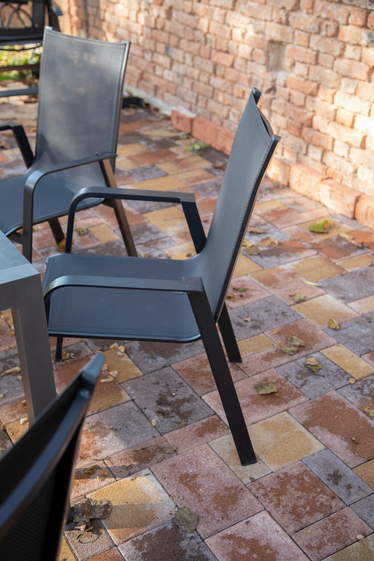 GARTENSET beschichtet Aluminium  - Schieferfarben/Anthrazit, Basics, Textil/Metall (160+60/98/72cm) - Acamp