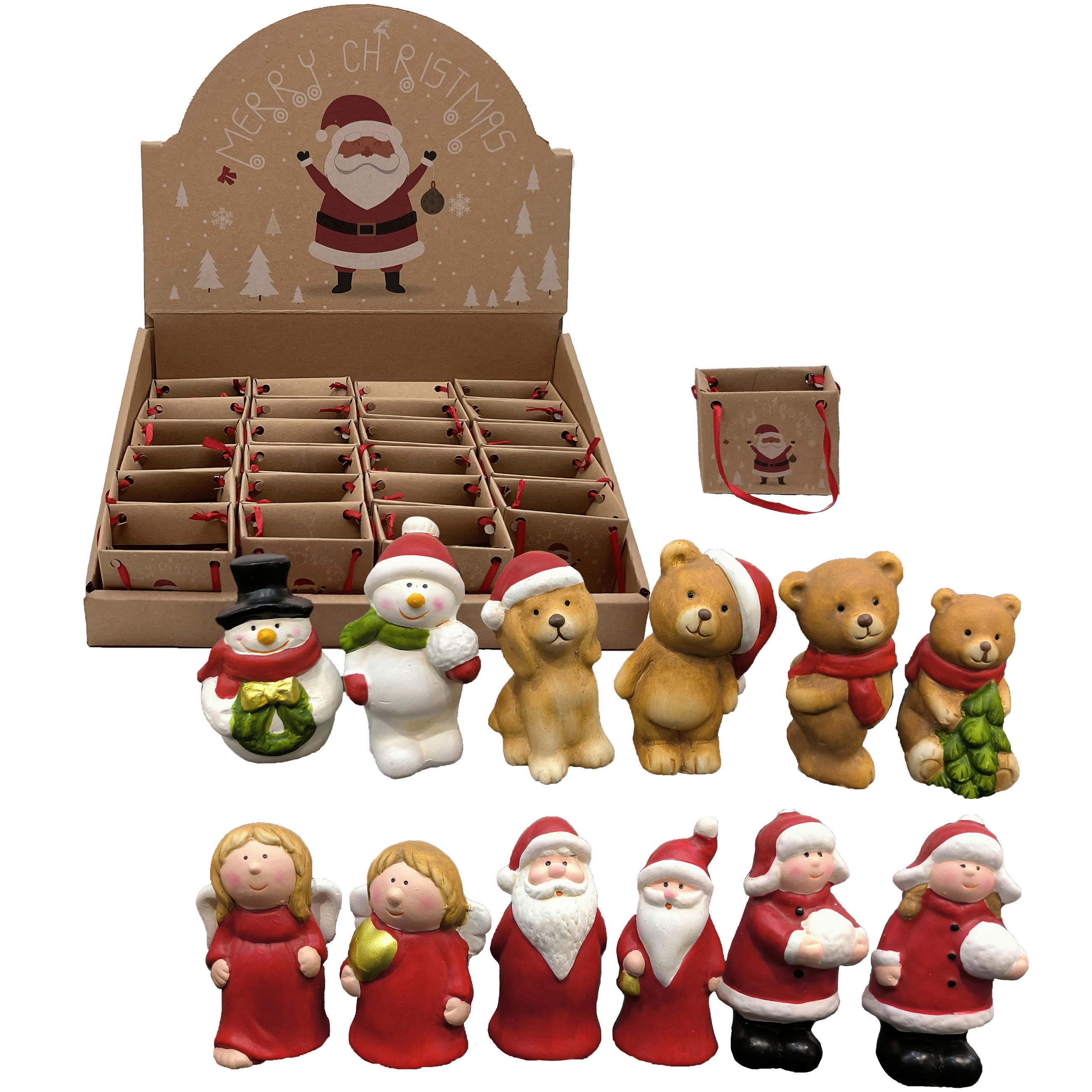 VÁNOČNÍ FIGURKA - bílá/černá, Lifestyle, keramika (4,5/7,5/4cm) - X-Mas