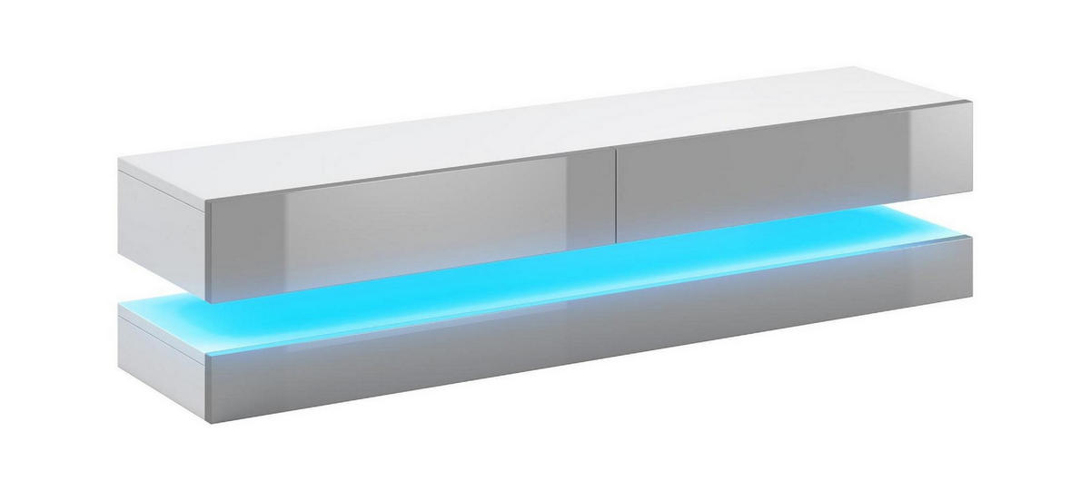 TV-BÄNK  i 140/25/34 cm  - vit/grå, Design, trämaterial (140/25/34cm) - MID.YOU