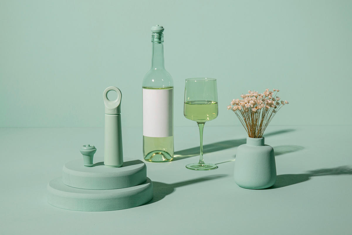 PUMPA ZA VINO    - boje kadulje, Basics, plastika (21,9/6,6/3,9cm) - Vacu Vin