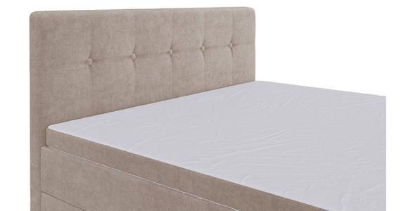 BOXSPRINGBETT 140/200 cm  in Beige  - Beige/Schwarz, KONVENTIONELL, Kunststoff/Textil (140/200cm) - Carryhome