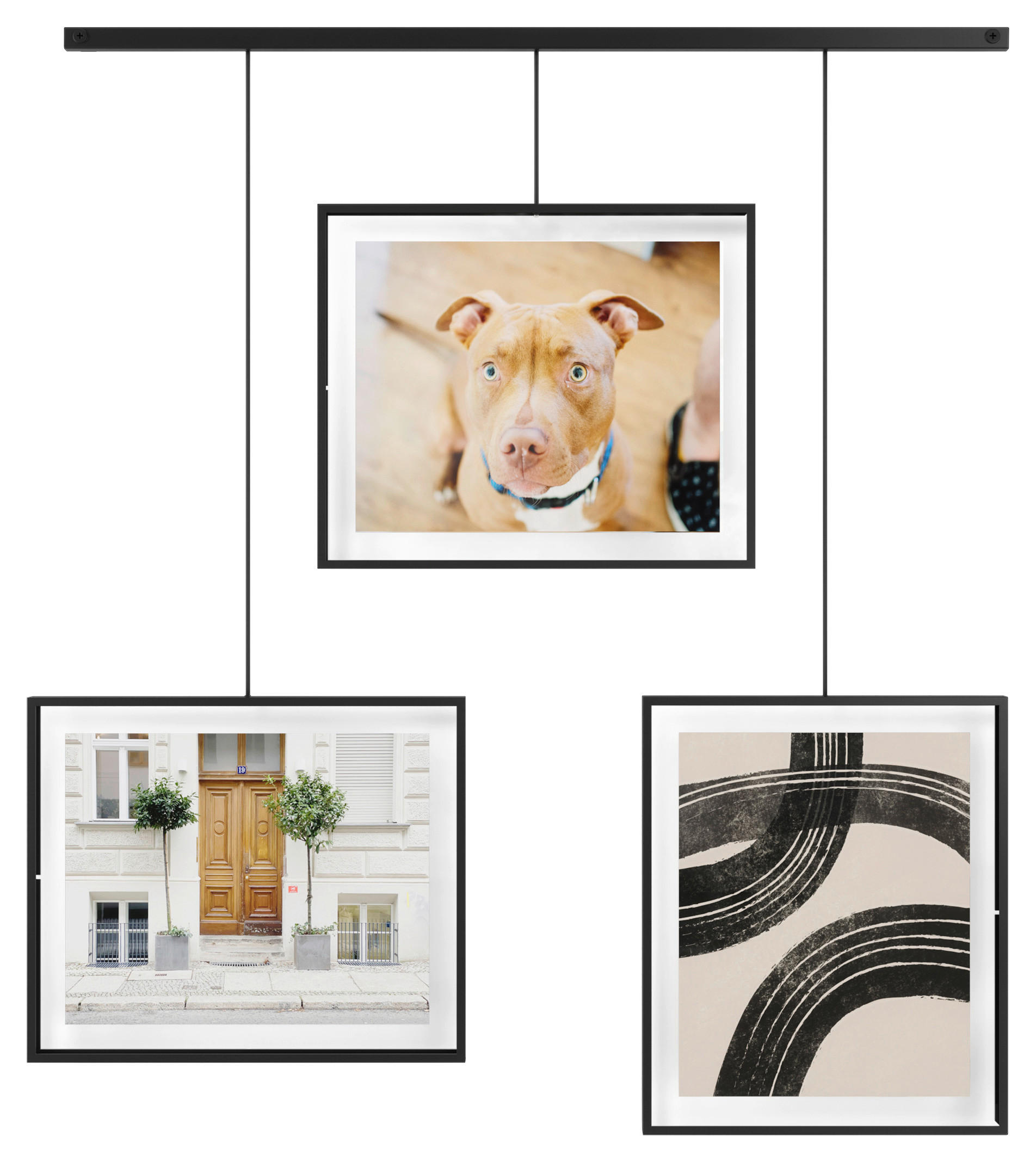 COLLAGEN-BILDERRAHMEN 2,5/73/82 cm  - Schwarz, Design, Glas/Metall (2,5/73/82cm) - Umbra