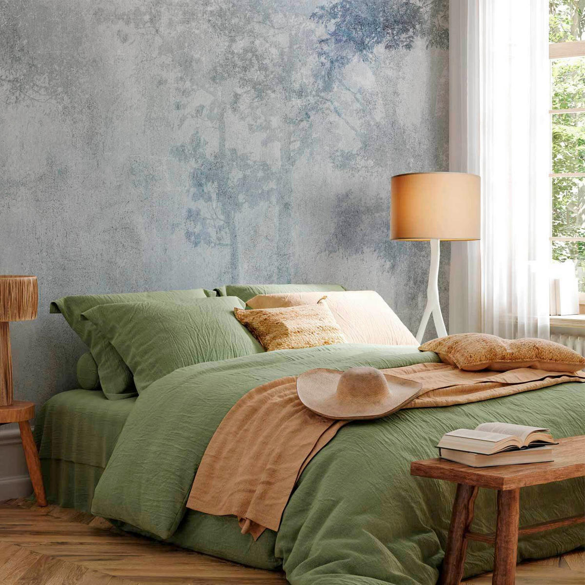 FOTOTAPET 150/105 cm  - blågrå/pastellblå, Lifestyle, textil (150/105cm) - artgeist