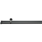 VORHANGSTANGENSET 120 cm  - Schwarz, Basics, Metall (120cm) - Homeware