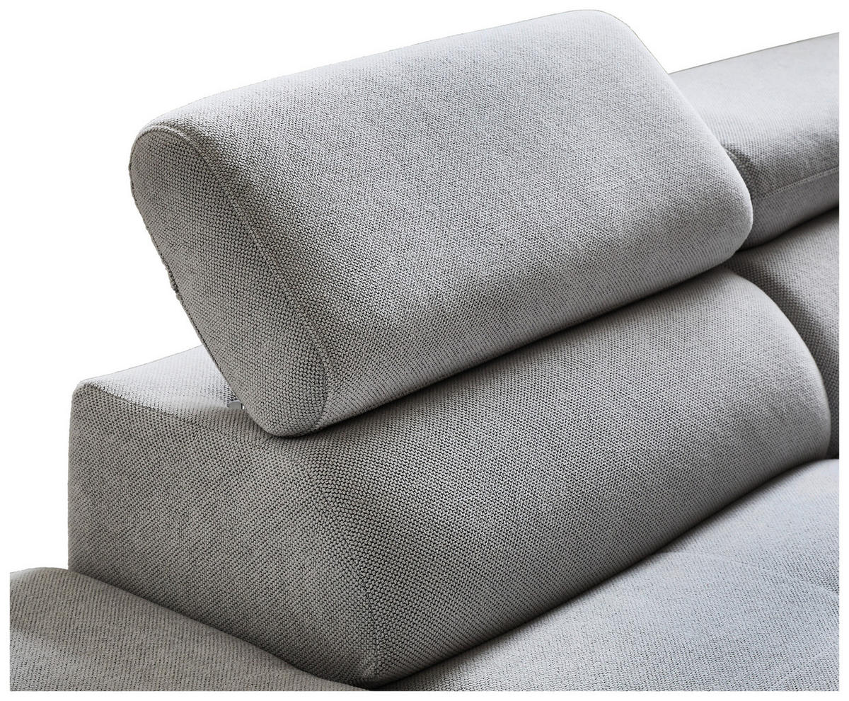 ECKSOFA in Webstoff Hellgrau  - Hellgrau/Schwarz, Design, Textil/Metall (235/280cm) - Hom`in