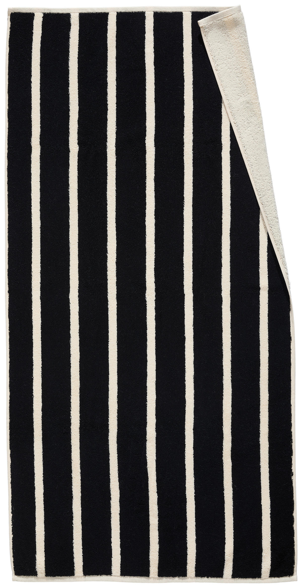 FROTTIERSET Schwarz, Ecru 5-teilig  - Ecru/Schwarz, KONVENTIONELL, Textil - Dieter Knoll