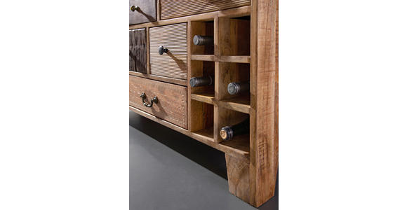 SIDEBOARD in 114/80/39 cm - Dunkelbraun/Messingfarben, Design, Holz/Metall (114/80/39cm) - Landscape