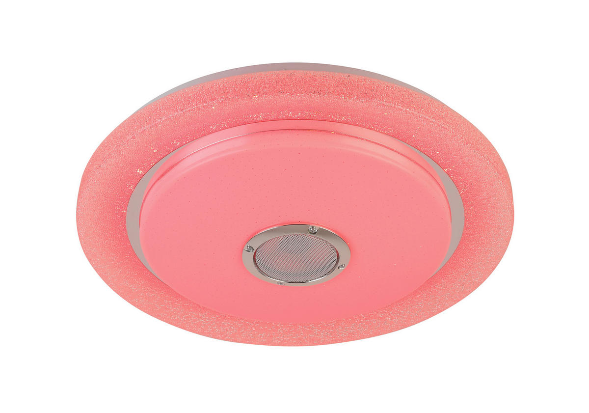 LED MENNYEZETI LÁMPA - krómszínű/fehér, Trend, műanyag/fém (38/8cm) - Novel