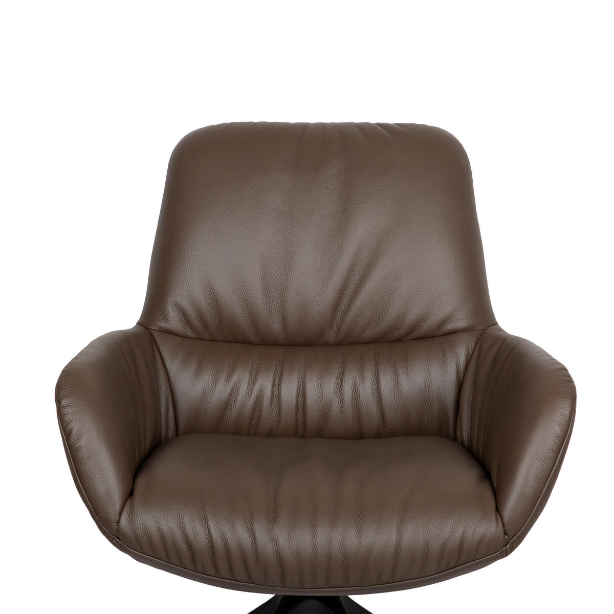 ARMLEHNSTUHL  in Aluminium, Eisen Echtleder pigmentiert  - Schwarz/Braun, Design, Leder/Metall (64/89/65cm) - Dieter Knoll