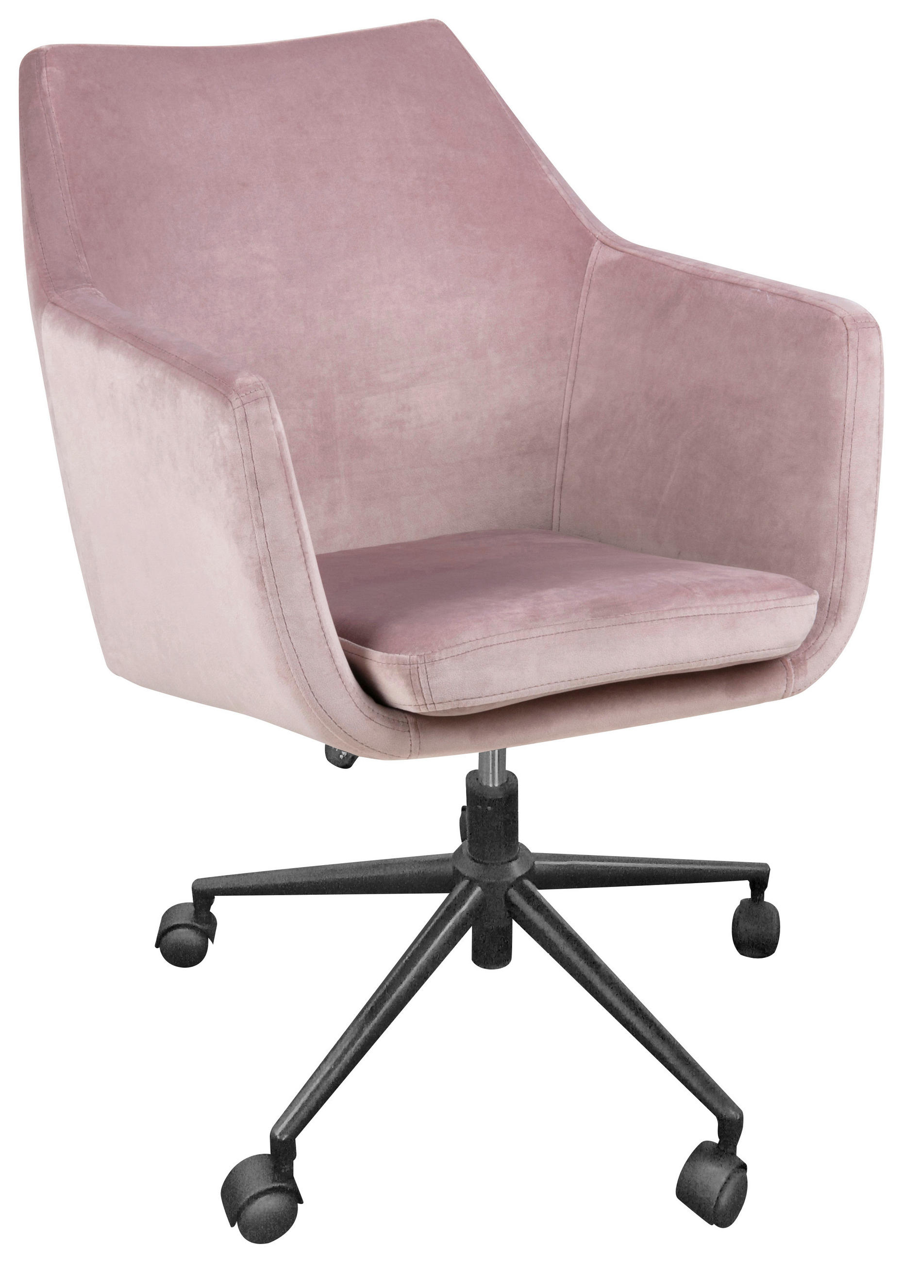 VRTLJIVI STOL tekstil roza  - roza/črna, Design, kovina/umetna masa (58/85-95/58cm) - MID.YOU