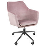 DREHSTUHL Velours Rosa  - Schwarz/Rosa, Design, Kunststoff/Textil (58/85-95/58cm) - Carryhome