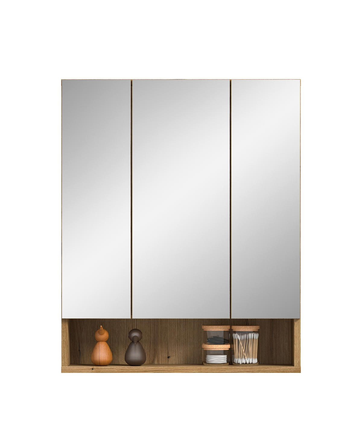 SPIEGELSCHRANK 60/74/18 cm  - Eichefarben, Trend, Glas/Holzwerkstoff (60/74/18cm) - MID.YOU