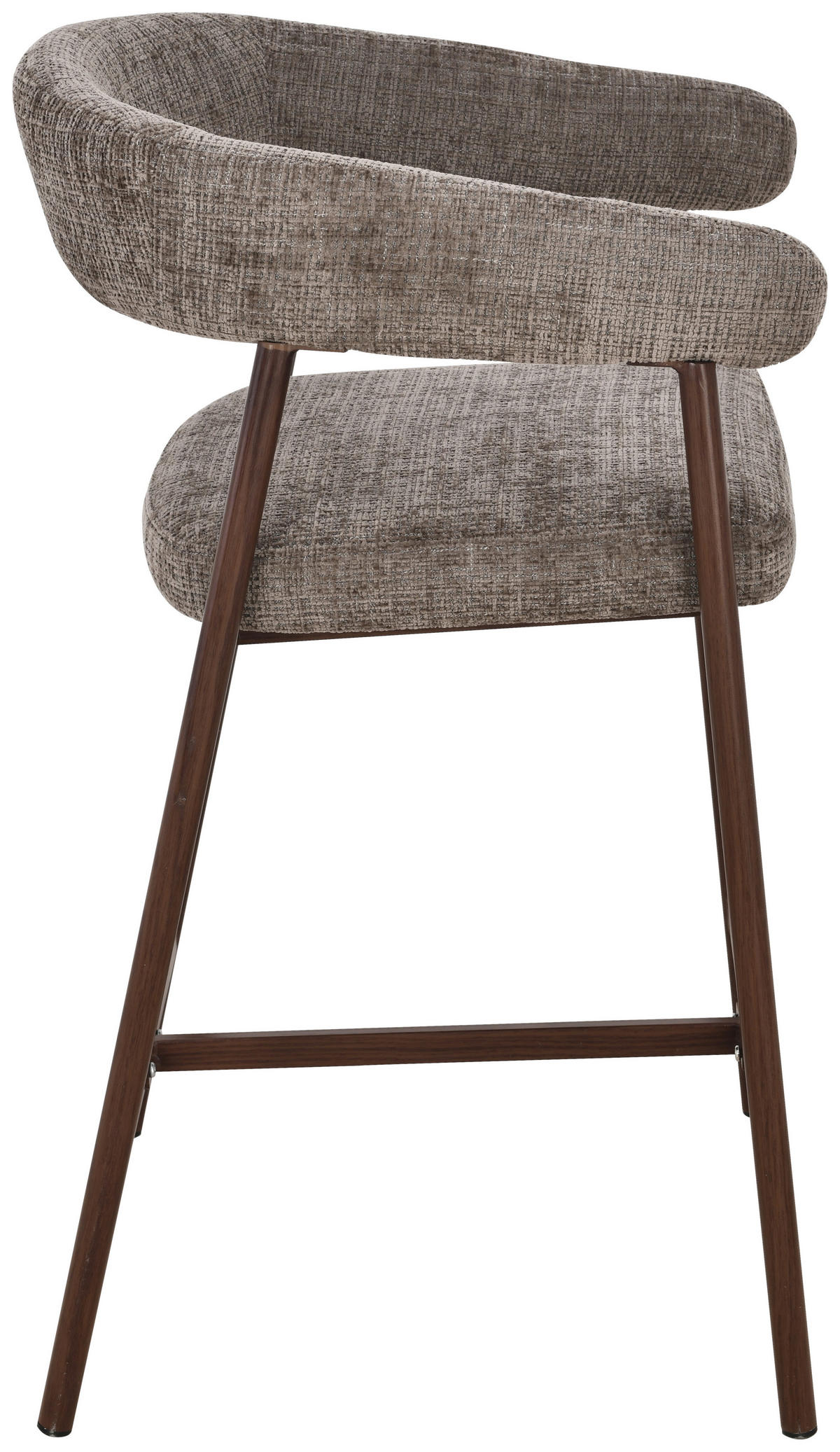 BARHOCKER in Braun, Walnussfarben  - Walnussfarben/Braun, MODERN, Holz/Textil (53/93/55cm) - Livetastic