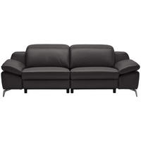 3-SITZER-SOFA in Leder Dunkelbraun  - Chromfarben/Dunkelbraun, Design, Leder/Kunststoff (234/83-99/110cm) - Celina Home