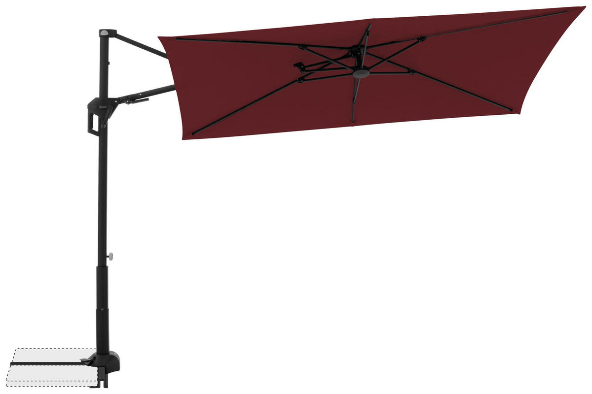 SENČNIK - črna/bordo, Basics, kovina/tekstil (240/135cm) - Doppler