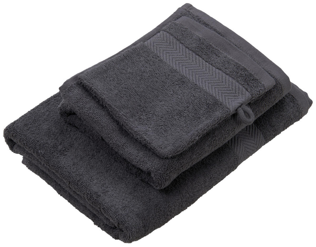 SADA RUČNÍKŮ, 50/90 cm, antracitová - antracitová, Konvenční, textil (50/90cm) - Esposa