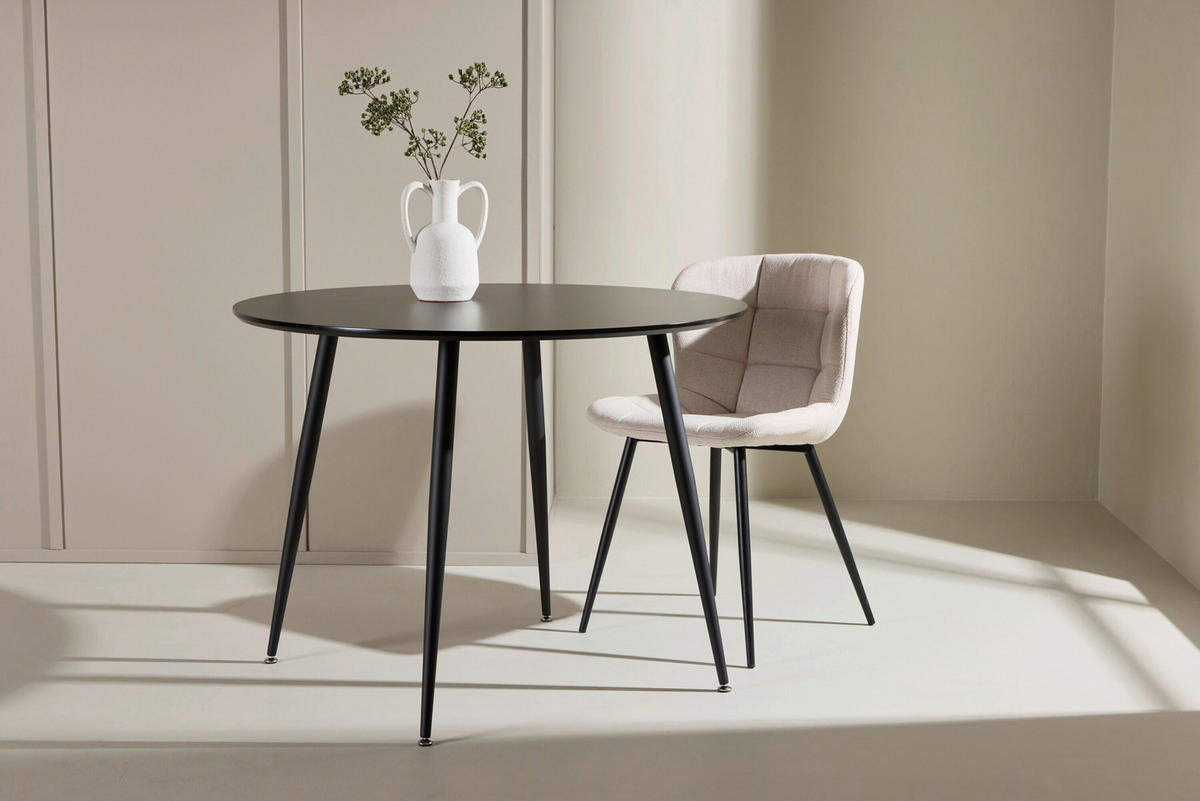 ESSTISCH in Holz, Metall  - Schwarz, MODERN, Holz/Metall (100/75cm) - Livetastic