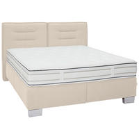 BOXSPRINGBETT 180/200 cm  in Beige  - Chromfarben/Beige, Konventionell, Textil (180/200cm) - Dieter Knoll