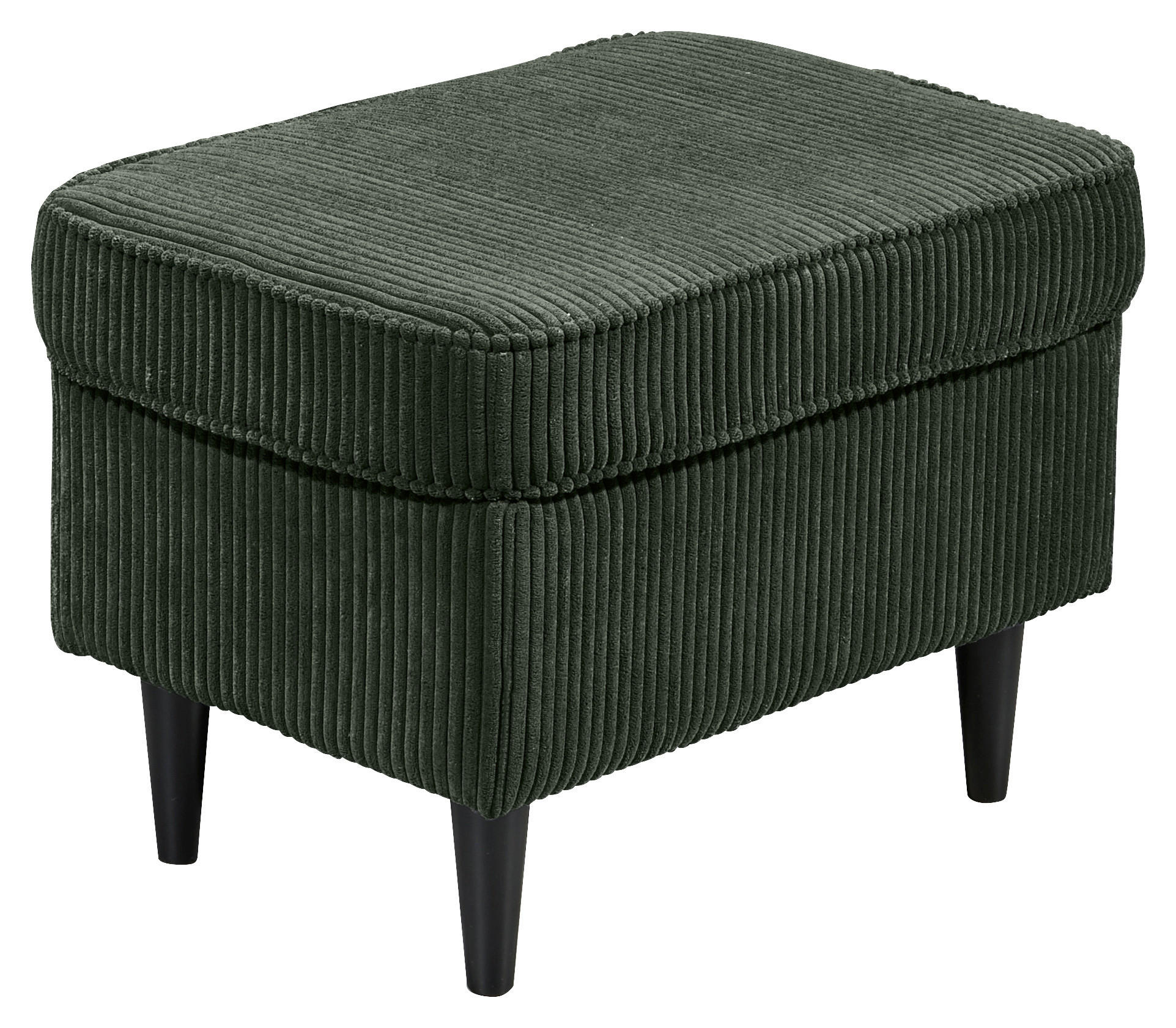 HOCKER Cord Dunkelgrün  - Dunkelgrün/Schwarz, Basics, Holz/Textil (63/43/42cm) - Carryhome