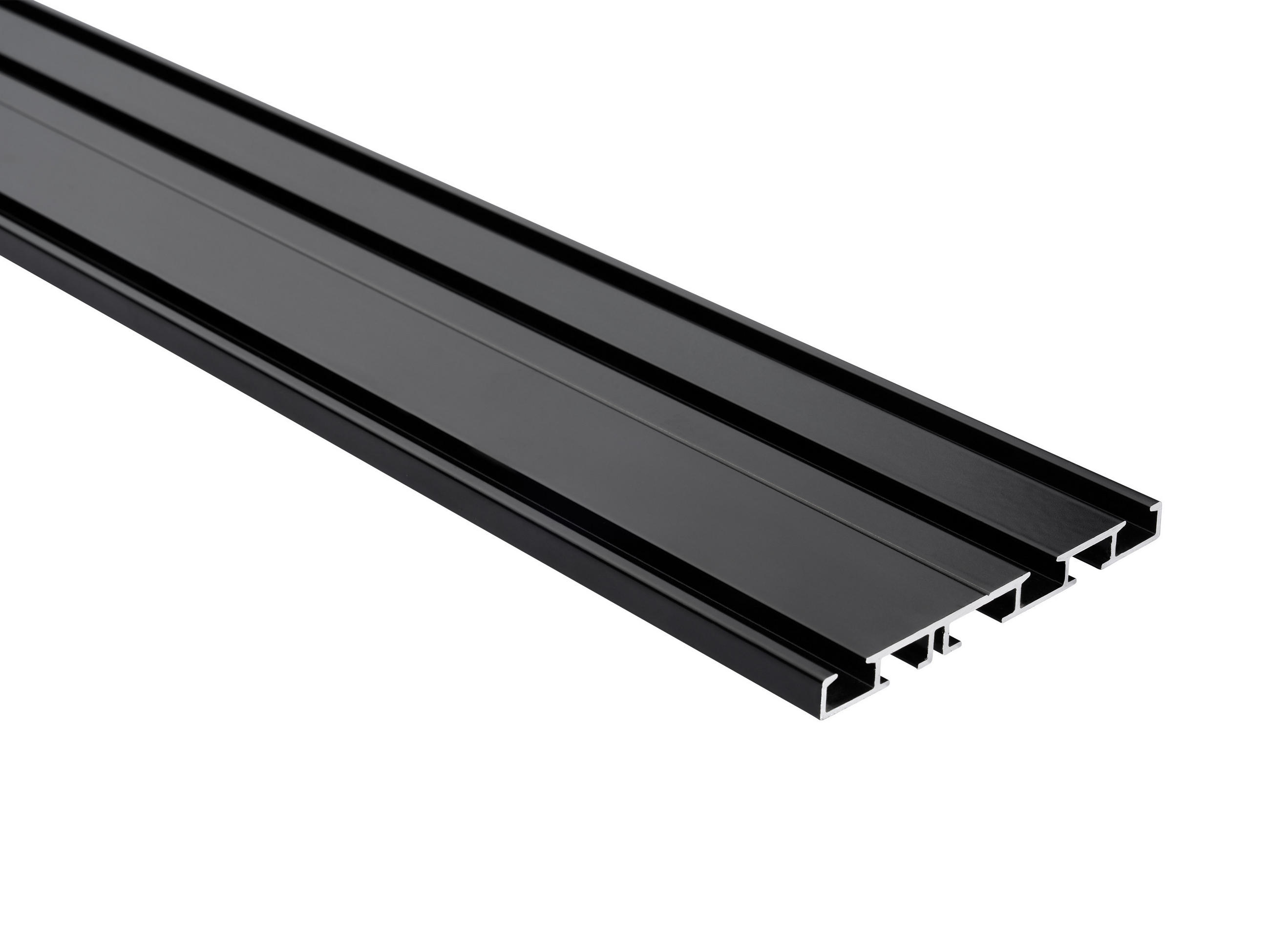 VORHANGSCHIENE - Schwarz, Basics, Metall (150/7,8/0,7cm) - Homeware