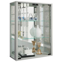 HÄNGEVITRINE in Buche Silberfarben  - Silberfarben/Schwarz, Modern, Glas/Holz (60/80/25cm) - MID.YOU
