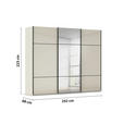 SCHWEBETÜRENSCHRANK 242/223/68 cm 3-türig Champagner  - Champagner/Schwarz, KONVENTIONELL, Glas/Holzwerkstoff (242/223/68cm) - Novel