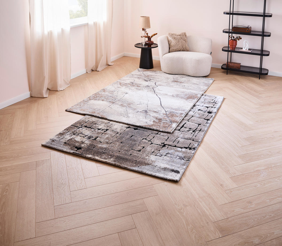WEBTEPPICH 67/130 cm Baleria Ibiza Braun, Grau, Beige  - Beige/Braun, Design, Textil (67/130cm) - Novel