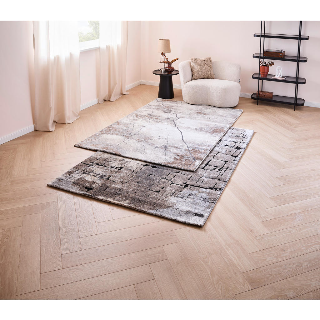 Thumbnail - Novel Webteppich Balearia Ibiza, Braun, Grau, Beige, Textil, Graphik, rechteckig, 200x290 cm, Textiles Vertrauen - Oeko-...