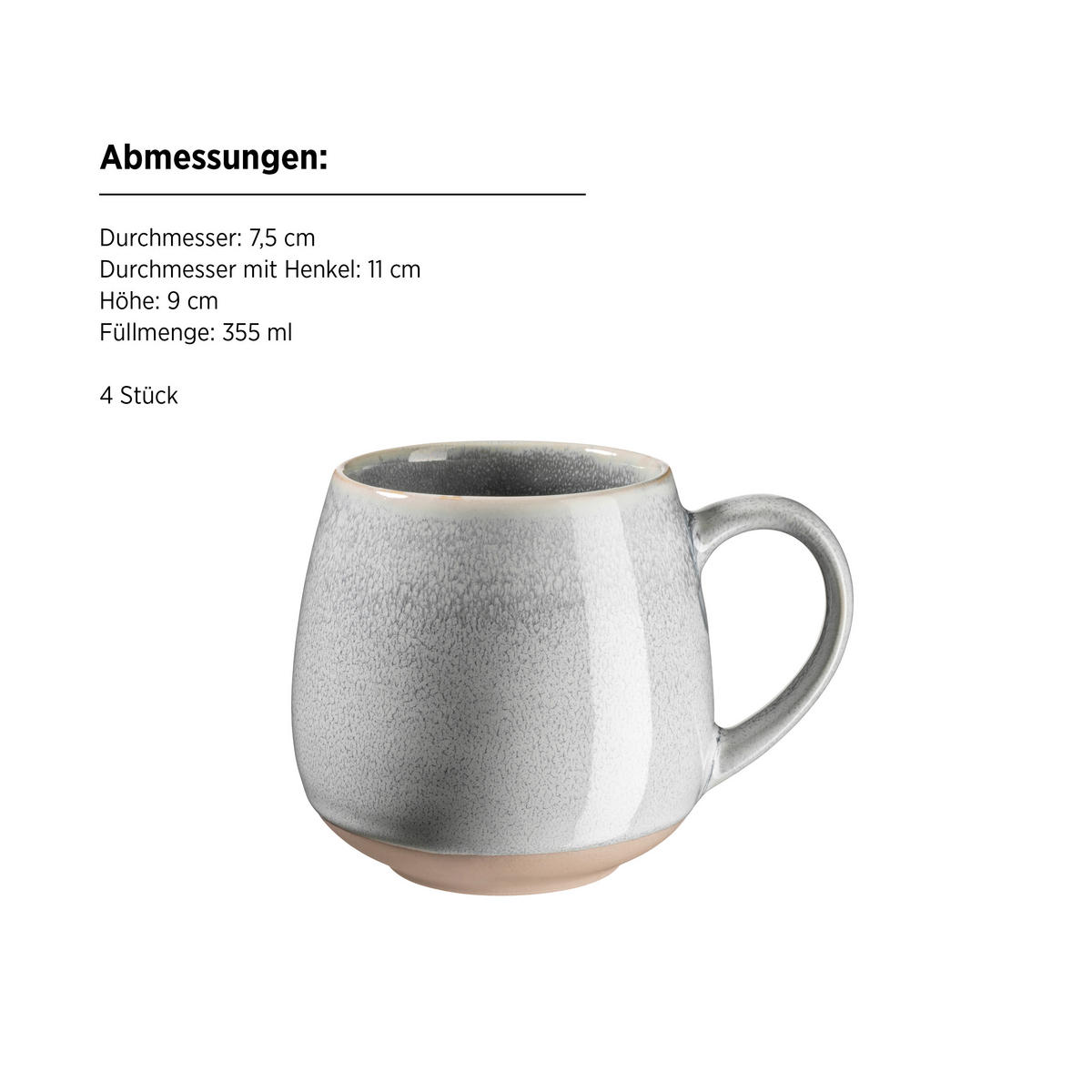 FRÜHSTÜCKSSERVICE Grau, Beige AQUATA 16-teilig 4 Personen  - Beige/Grau, Basics, Keramik - Mäser