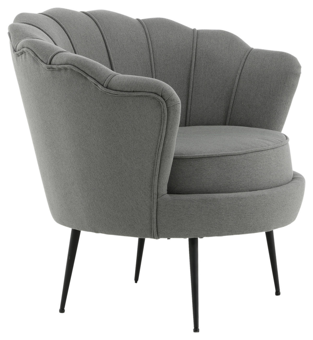 SESSEL in Grau, Schwarz  - Schwarz/Grau, Design, Textil/Metall (83/76/77cm) - Livetastic