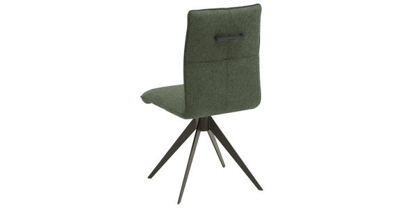 STUHL , Lederauswahl, Stoffauswahl, Typenauswahl, Gestellauswahl , Flachgewebe  - Waldgrün/Schwarz, Design, Textil/Metall (46/91/62cm) - Dieter Knoll